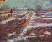 Schneebedeckte Felder vor Arles nach van Gogh